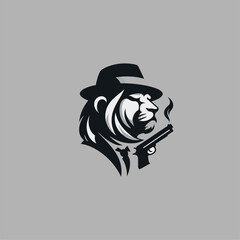 MiniMalis and Modern lion logo or sticker