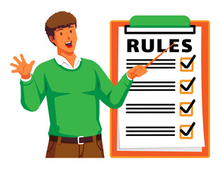 A Man holding clipboard with checklist