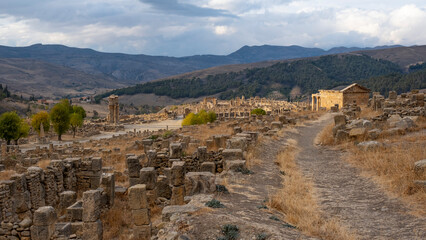 Fototapeta na wymiar Djemila Ancient Roman City in Algeria