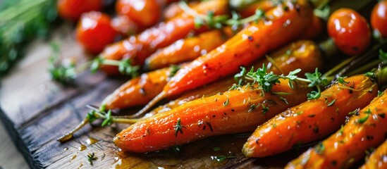 Delicious honey-glazed roasted carrots, a tasty veggie side.