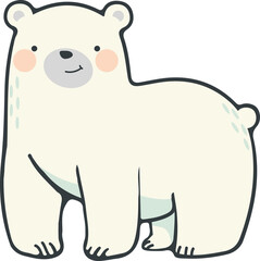 Cartoon polar bear character doodle