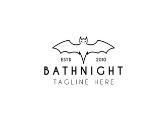 Bat logo vector icon. Flying bat logo design