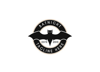 Bat logo vector icon. Flying bat logo design