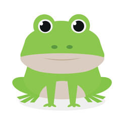Vector frog. Cute animal character. Minimal cartoon design. Sutable for apps and animation. 