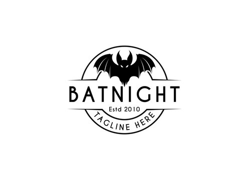 Bat logo vector icon. Flying bat logo design
