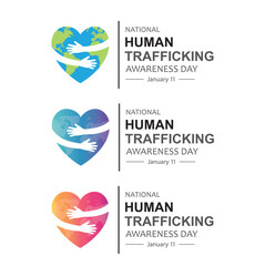National Human Trafficking Awareness Day,  banner, icon, vector.