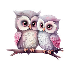 Wise Love: Valentine Owl Couples - Adorable Feathered Companions for a Romantic Celebration