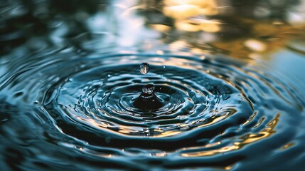 Fototapeta na wymiar Macro shot of a water drop, blurred background. World Water Day