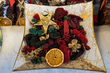 Ornamental decoration with dried fruit