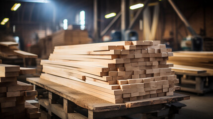 Woodworking Shop Fully Equipped with Lumber Stack