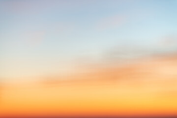 Fototapeta premium Sky gradient from blue to orange sunset