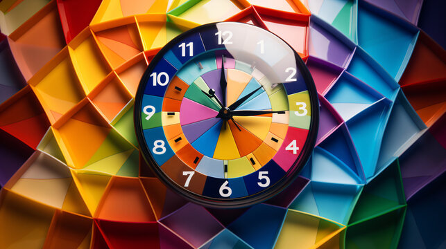 realistic rainbow clock