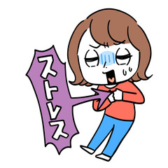 ストレスに攻撃される女性