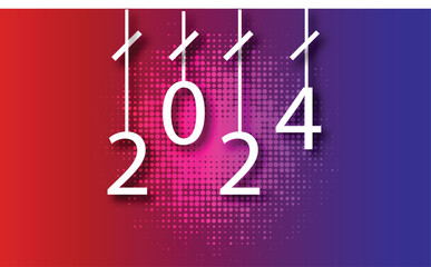 2024 text effect design. New year design .
