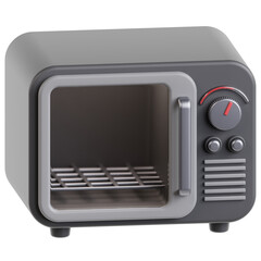 PNG 3D microwave icon isolated on a white background