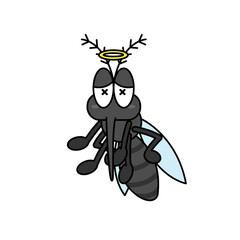 ポップな弱った蚊のイラスト