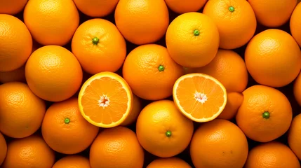 Fotobehang Group of orange fruit wallpaper - ai generative © DesiArt
