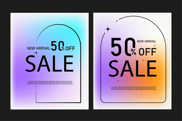 Set of trendy 90s gradient sale template 