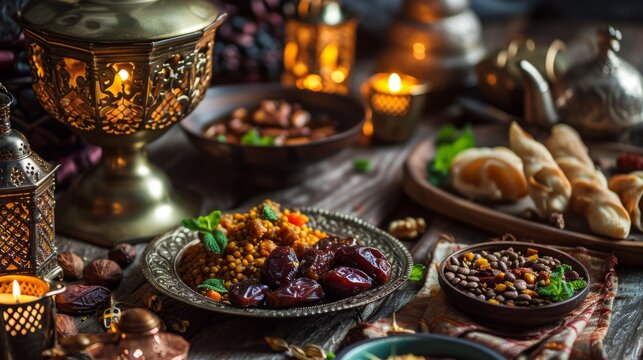 Ramadan kareem with Arabic Cuisine