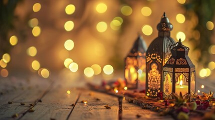 Fawanis. Arabic candle lantern. muslim feast of the holy month of Ramadan Kareem.