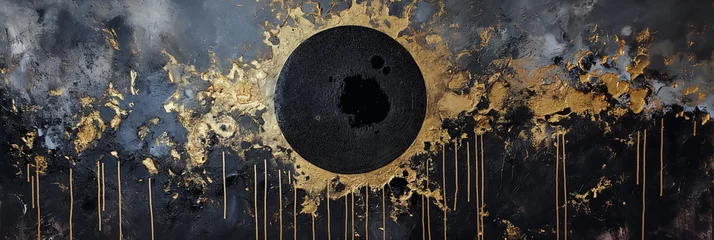 Fotobehang close up of a rusty mural of solar eclipse  © Fatemeh