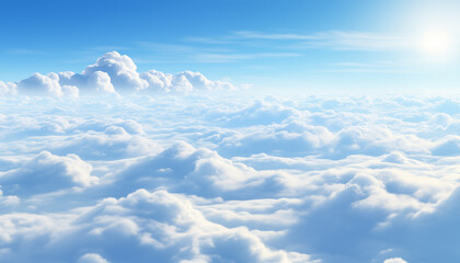 view from above the clouds beautiful sunny blue sky