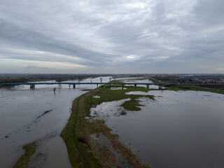 Lek's Embrace: A27 Highway and Flooded river banks Along the Scenic Lek River