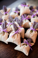 Aromatic sachet with lavender. Selective focus.