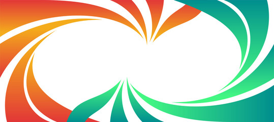 Naklejka premium orange and green curve waves banner brochure flyer design background