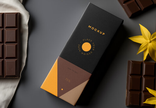 Chocolate Bar Packaging Mockup Generated with AI