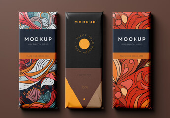 Chocolate Bar Packaging Mockup Generated with AI