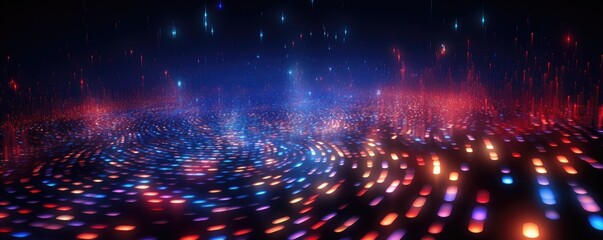 Abstract background of purple, blue, and red lights - Powered by Adobe