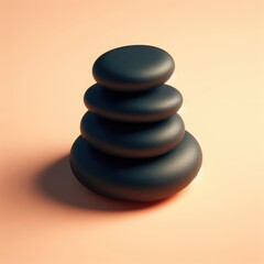 Fototapeta na wymiar stack of zen stones on simple background