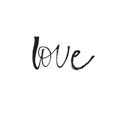 Calligraphy brush pen phrases of Love. Vector modern lettering scripts