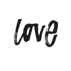 Calligraphy brush pen phrases of Love. Vector modern lettering scripts