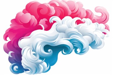 Fototapeta na wymiar an image of a colorful cloud in the shape of a human head on a white background in the form of a human head.