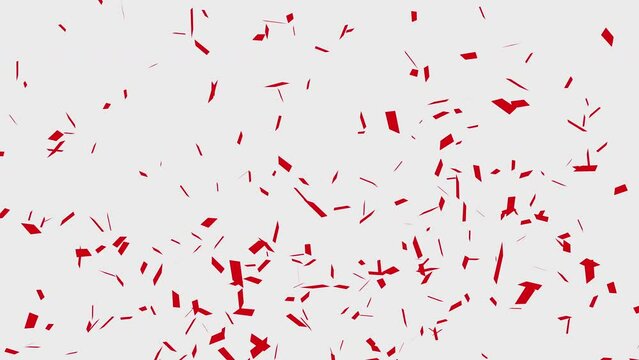 Red Confetti Falling Particles Pack on a White Background