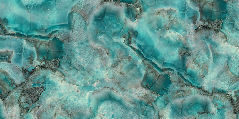 Aqua Blue Marble Texture Background with Curly Veins, Dark Sky Colour Quartz Onyx Stone, Use for...