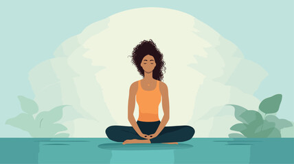 mindfulness and focus of a gym enthusiast practicing yoga or meditation within a gym setting.