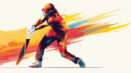 cricket through a vector art piece that captures the essence of the sport. 