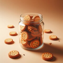 Obraz na płótnie Canvas cookies in a jar on simple background