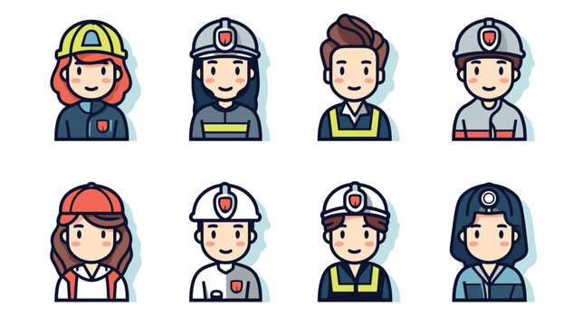 ector illustrations of individuals in various professions, such as healthcare workers, educators, firefighters, and more. 