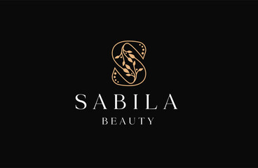 Letter S Nature floral logo icon design template flat ornament