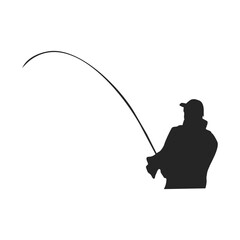 Man Fishing illustration Silhouette Vector 1.