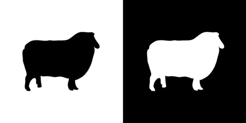 Sheep silhouette icon. Animal icon. Black animal icon. Silhouette