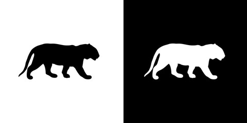 Tiger silhouette icon. Animal icon. Black animal icon. Silhouette