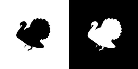 Turkey silhouette icon. Animal icon. Black animal icon. Silhouette