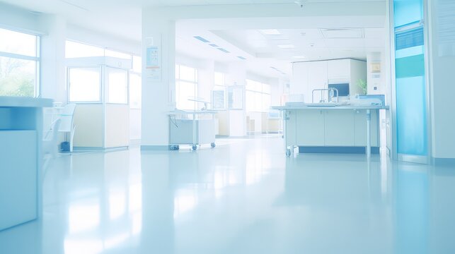 Blur image background of corridor in hospital or clinic image. medical and healthcare concept