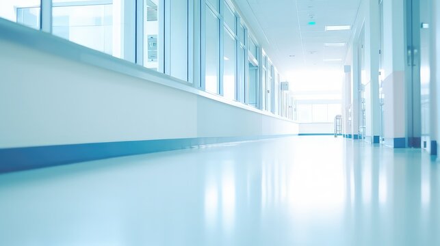 Blur Image background of corridor in hospital luxurious and abstract design.