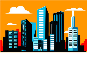 Business district signage. vektor icon illustation